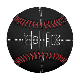 Pelota De Béisbol Su nombre como glifos extranjeros único negro