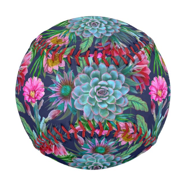 Pelota De Béisbol Suculento jardín tropical (Anverso)