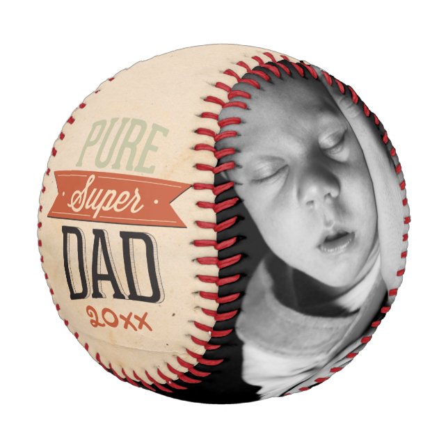 Pelota De Béisbol Super papá personalizado del Día del Padres (Angular)
