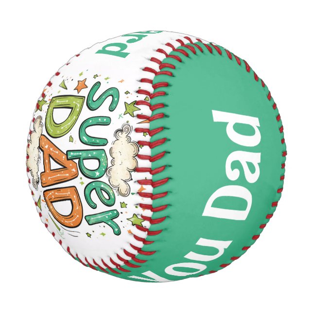 Pelota De Béisbol Super papá te queremos con el nombre (Angular)