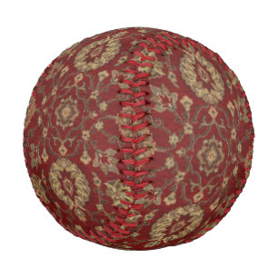 Pelota De Béisbol Tapiz persa escarlata arabesco rojo
