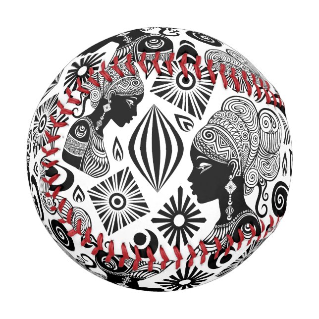 Pelota De Béisbol Tatuaje tribal de retrato Chica africano (Anverso izquierdo)