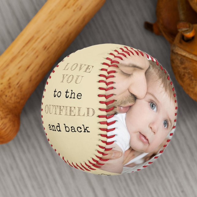 Pelota De Béisbol Te quiero al exterior y atrás - Foto Personalizado (Subido por el creador)