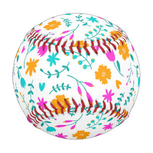Pelota De Béisbol Tela con estampado de flores coloridas lindas