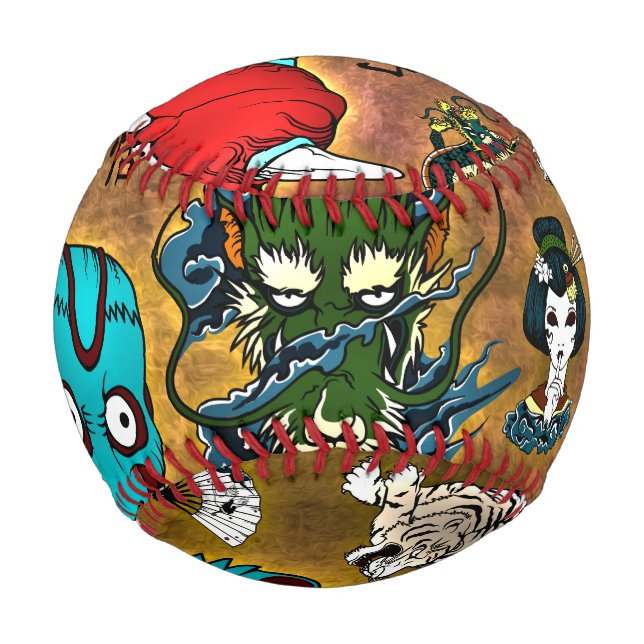 Pelota De Béisbol Tema japonés (Anverso)