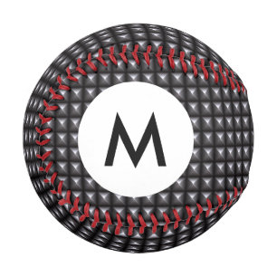Pelota De Béisbol Textura de acero monograma