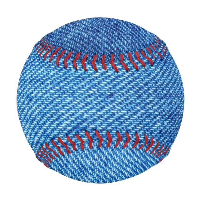 Pelota De Béisbol Textura de Denim Azul (Anverso)