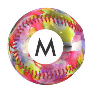 Pelota De Béisbol Textura de diseño rojo, color de agua amarillo