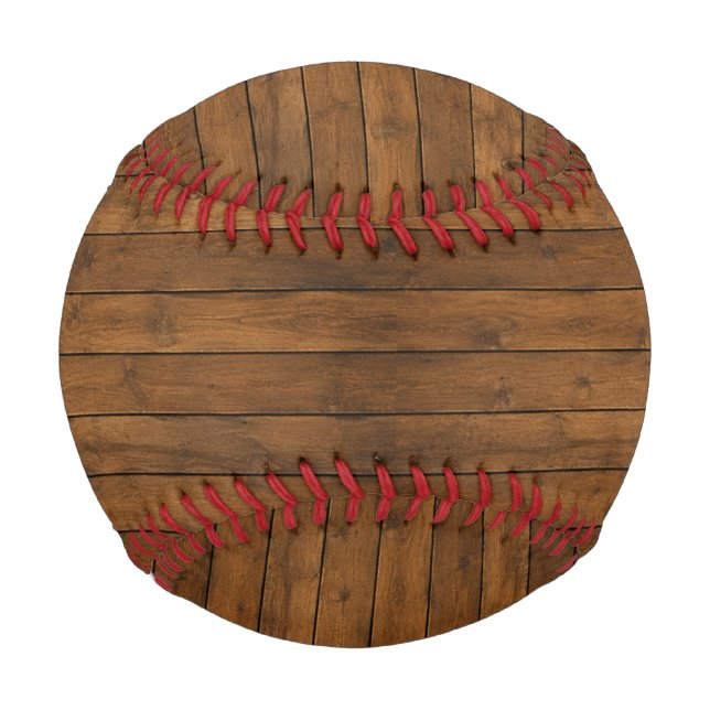 Pelota De Béisbol Textura de madera (Anverso)