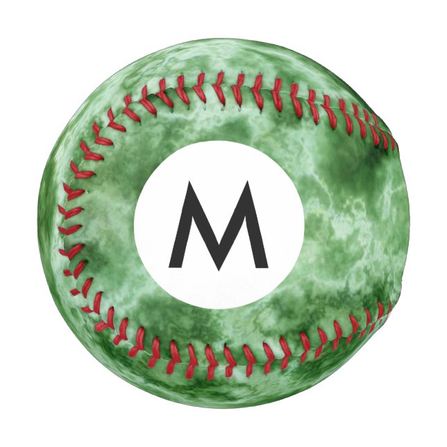 Pelota De Béisbol Textura de mármol verde (Anverso izquierdo)