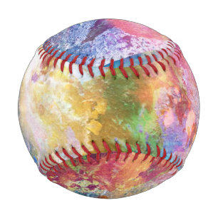 Pelota De Béisbol Textura gruesa abstracta con pintura acuarela 3