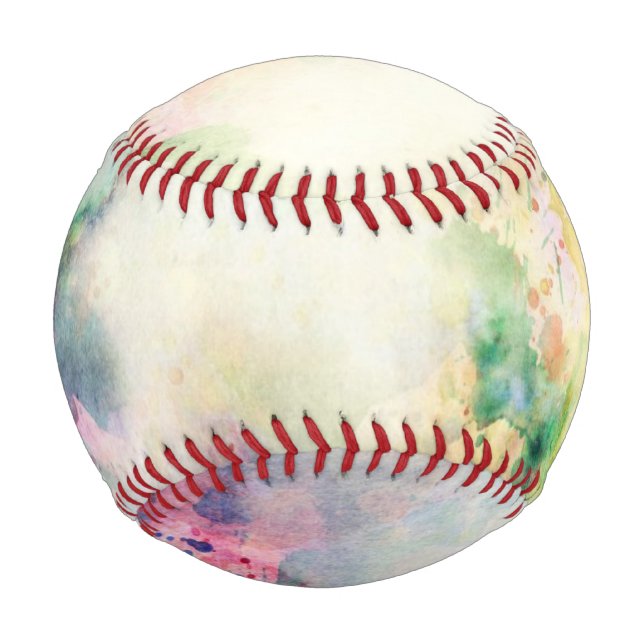 Pelota De Béisbol Textura gruesa abstracta con pintura de acuarela (Anverso)