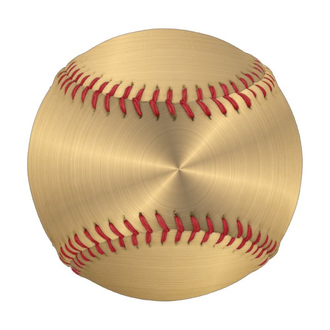 Pelota De Béisbol Textura radial metálica de oro personalizada (Anverso)