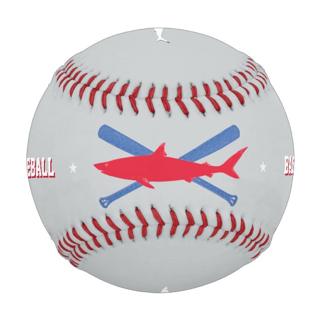 Pelota De Béisbol tiburón rojo personalizado (Anverso)