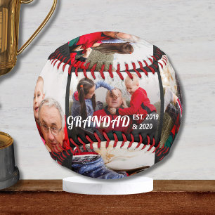 Pelota De Béisbol Tipografía Blanca Negrita Abuelo Establecido 3 Fot