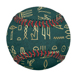 Pelota De Béisbol Tipografía de jeroglíficos egipcios dorados Egipto