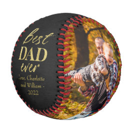 Pelota De Béisbol Tipografía de papel de oro Día del Padre Béisbol
