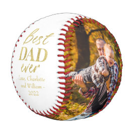 Pelota De Béisbol Tipografía de Relieve metalizado dorado Béisbol de