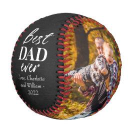 Pelota De Béisbol Tipografía en Chalk Dark Día del Padre Béisbol
