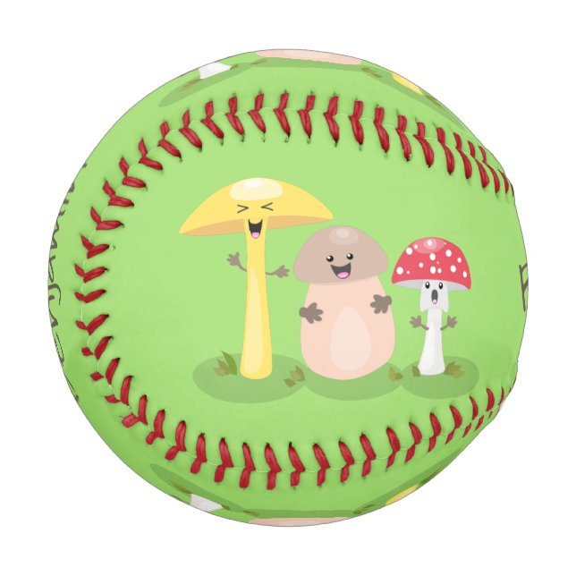 Pelota De Béisbol Toadstool de hongos de hongo de kawaii (Anverso izquierdo)