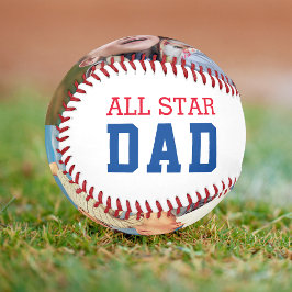 Pelota De Béisbol TODOS LOS PADRES ESTRELLA Dos Fotos Personalizadas