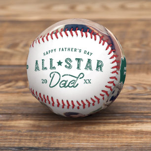 Pelota De Béisbol Todos los Papá Estrella   Fotografía y monograma d