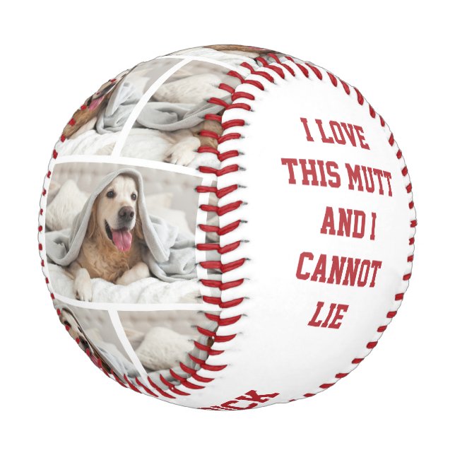 Pelota De Béisbol Tonto, me encanta este MUTT | FOTO personalizada (Angular)