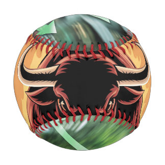 Pelota de Béisbol Toro Agresivo de Grandes Cuernos