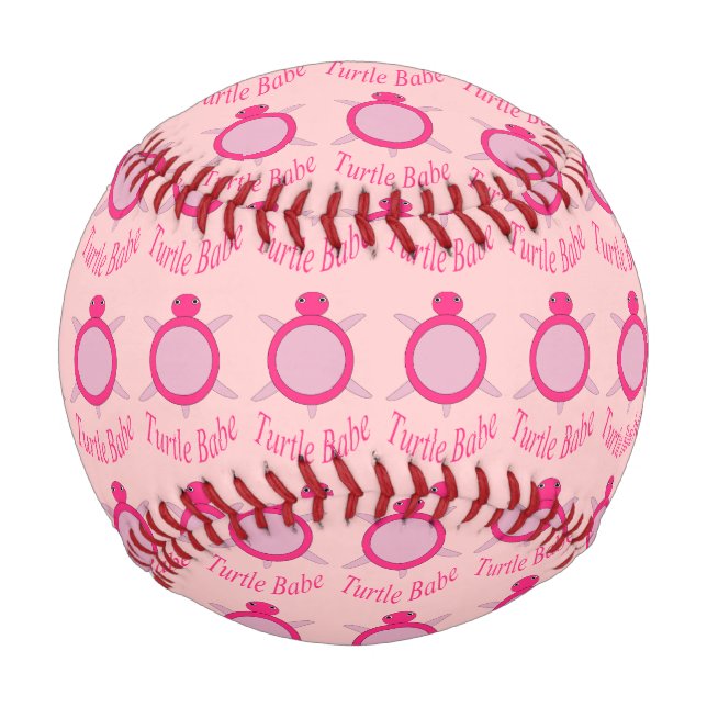 Pelota De Béisbol Tortuga rosada pequeña bebe béisbol (Anverso)