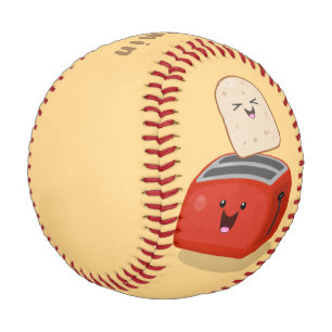 Pelota De Béisbol Tostada de kawaii y personalizado de tostadora roj
