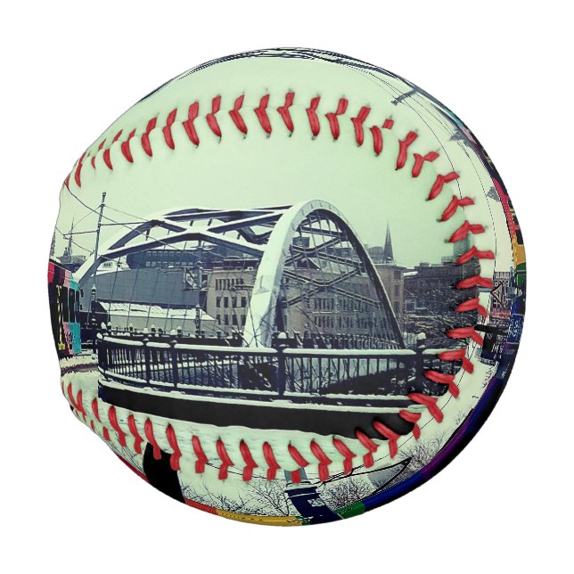 Pelota De Béisbol Tranvía a rayas, con puente (Anverso derecho)