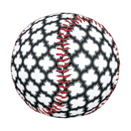 Pelota De Béisbol Trébol blanco y negro, Entramado, Quatrefoil
