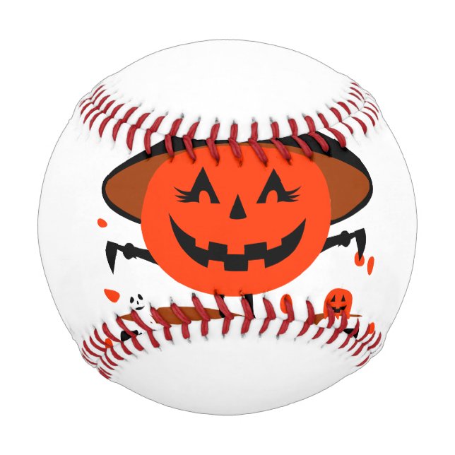 Pelota De Béisbol Treck Trat Pumpkin Sonriente (Anverso)