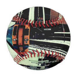 Pelota De Béisbol Tren amarillo y turquesa