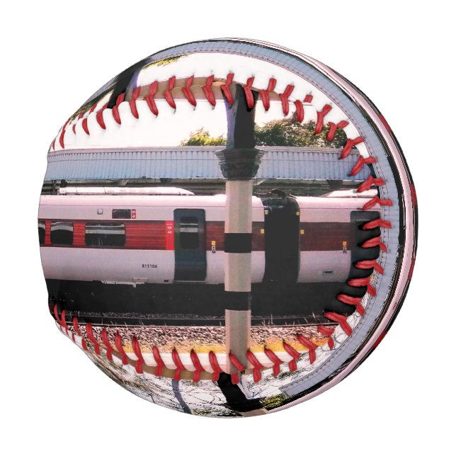 Pelota De Béisbol Tren rojo y blanco (Anverso derecho)