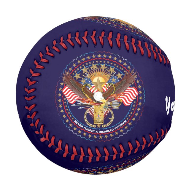 Pelota De Béisbol Tributo a veteranos discapacitados de béisbol Prim (Reverso derecho)