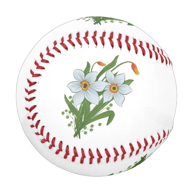 Pelota De Béisbol Tulipanes y flores de narcisos (Anverso izquierdo)