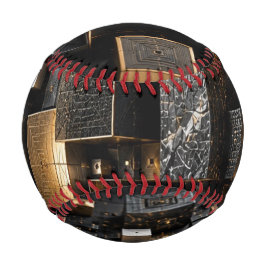 Pelota De Béisbol Túnel de cubo de oro negro futurista infinito