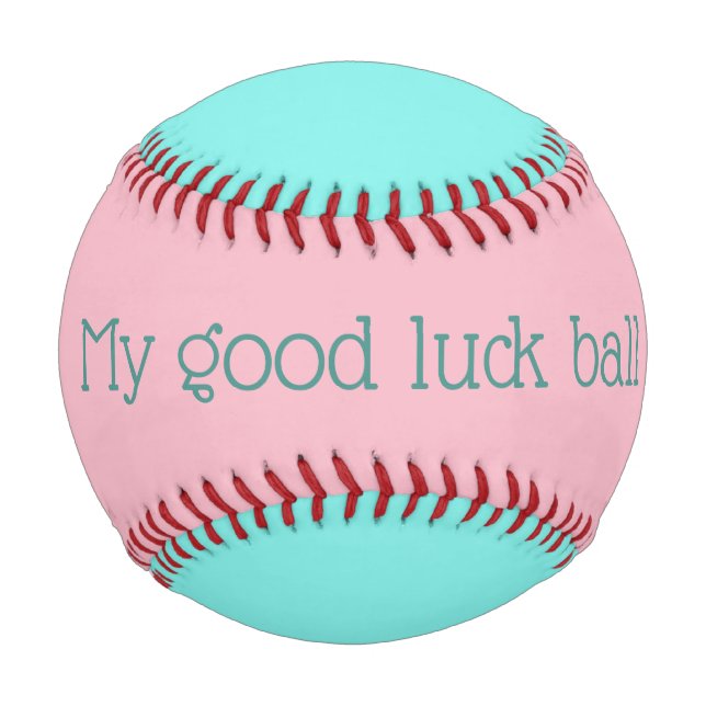 Pelota De Béisbol Turquesa Rosa Personalizada Mi Béisbol De Buena Su (Reverso)