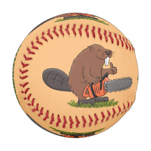 Pelota De Béisbol Un castor gracioso con humor de personalizado de l