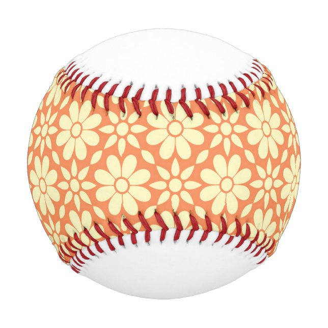 Pelota De Béisbol un fondo blanco y naranja con un patrón (Anverso)