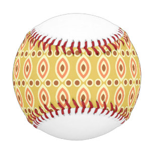 Pelota De Béisbol un fondo naranja y amarillo con círculos