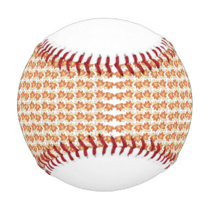 Pelota De Béisbol un patrón naranja y blanco sobre un fondo blanco