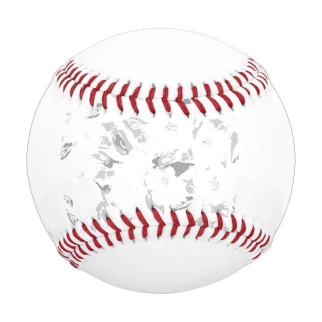 Pelota De Béisbol una foto en blanco y negro de fondo blanco (Anverso)