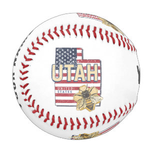 Pelota De Béisbol Utah Bee United States Retro Map Vintage USA