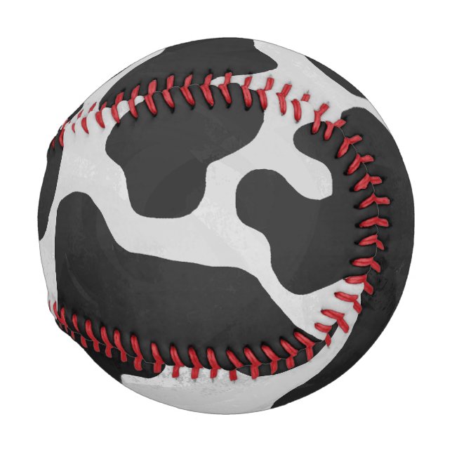Pelota De Béisbol Vaca Estampado Negro y Blanco (Reverso Izquierdo)