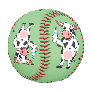Pelota De Béisbol Vaca feliz con personalizado de biberón