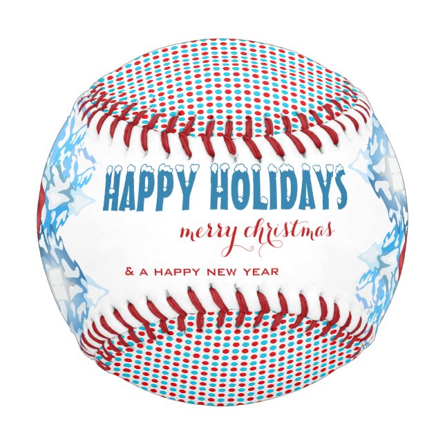 Pelota De Béisbol Vacaciones de Navidades Snowy, Personalizado de Ca (Anverso)