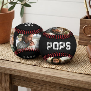 Pelota De Béisbol Varsity Pops 3 Foto Abuelo Apodo Año de Establecim