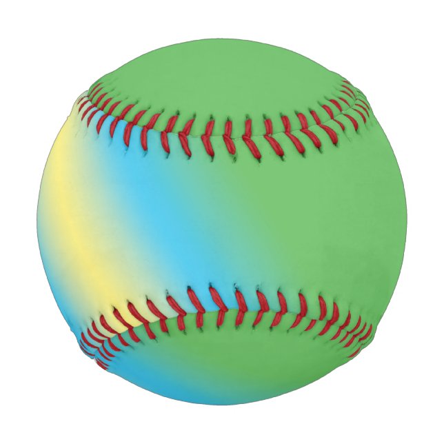 Pelota De Béisbol Verde Con Tubería Amarilla (Anverso)